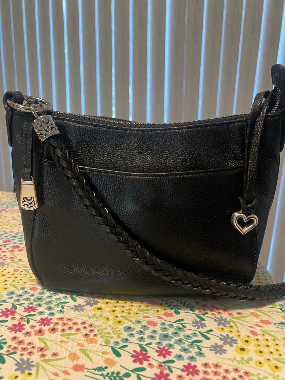 Brighton Leather Shoulder Bag in Black